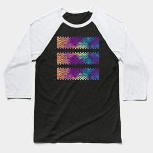 Colourful Orange and Purple Zigzag Silhouette Digital Art Baseball T-Shirt